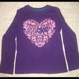 Girls heart shape animals long sleeve shirt
